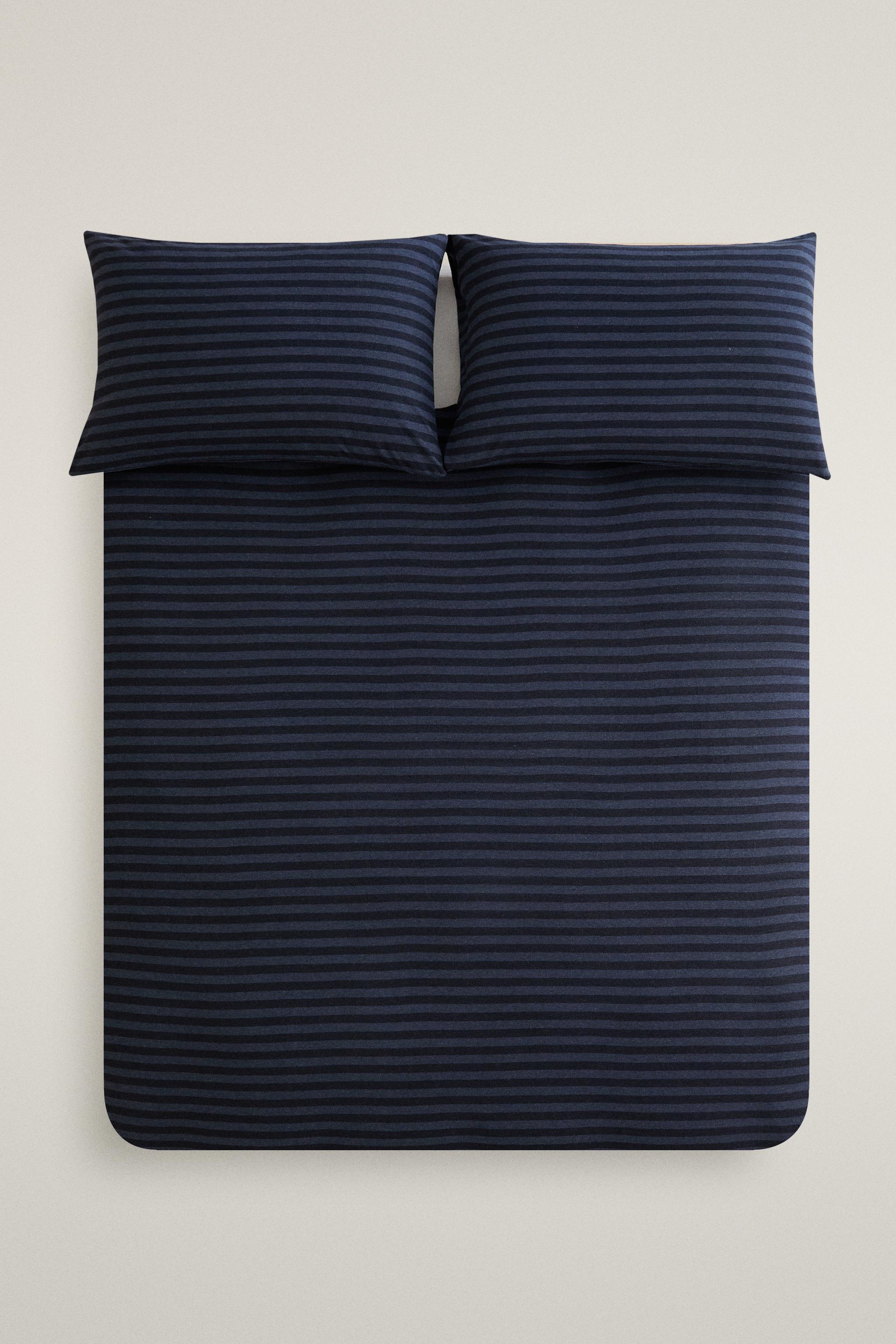 HOUSSE DE COUETTE EN JERSEY COTON RAYÉ